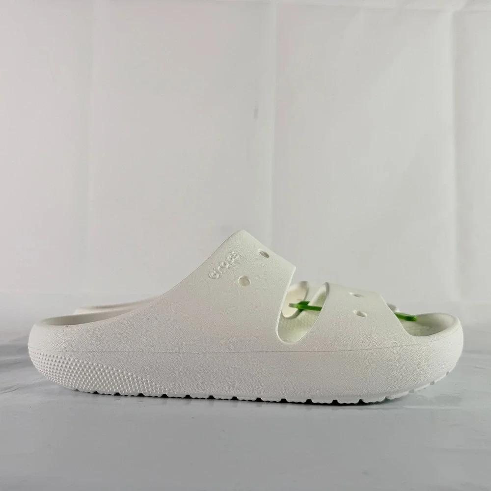 Crocs Classic Sandal v2 White Double Strap Slides Men 5 Women 7 209403-100